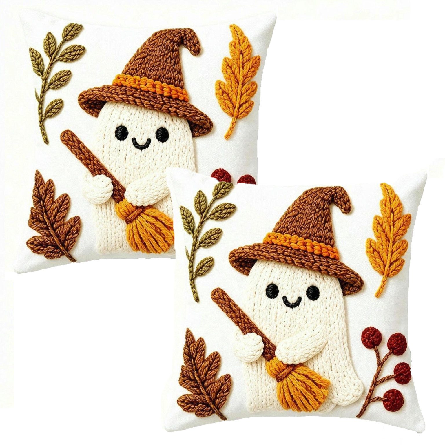 Sorvyzxn Kissenhüllen 2/4er-Set Halloween-Kissenbezüge mit 2D-Flachdruck, (2 Stück)