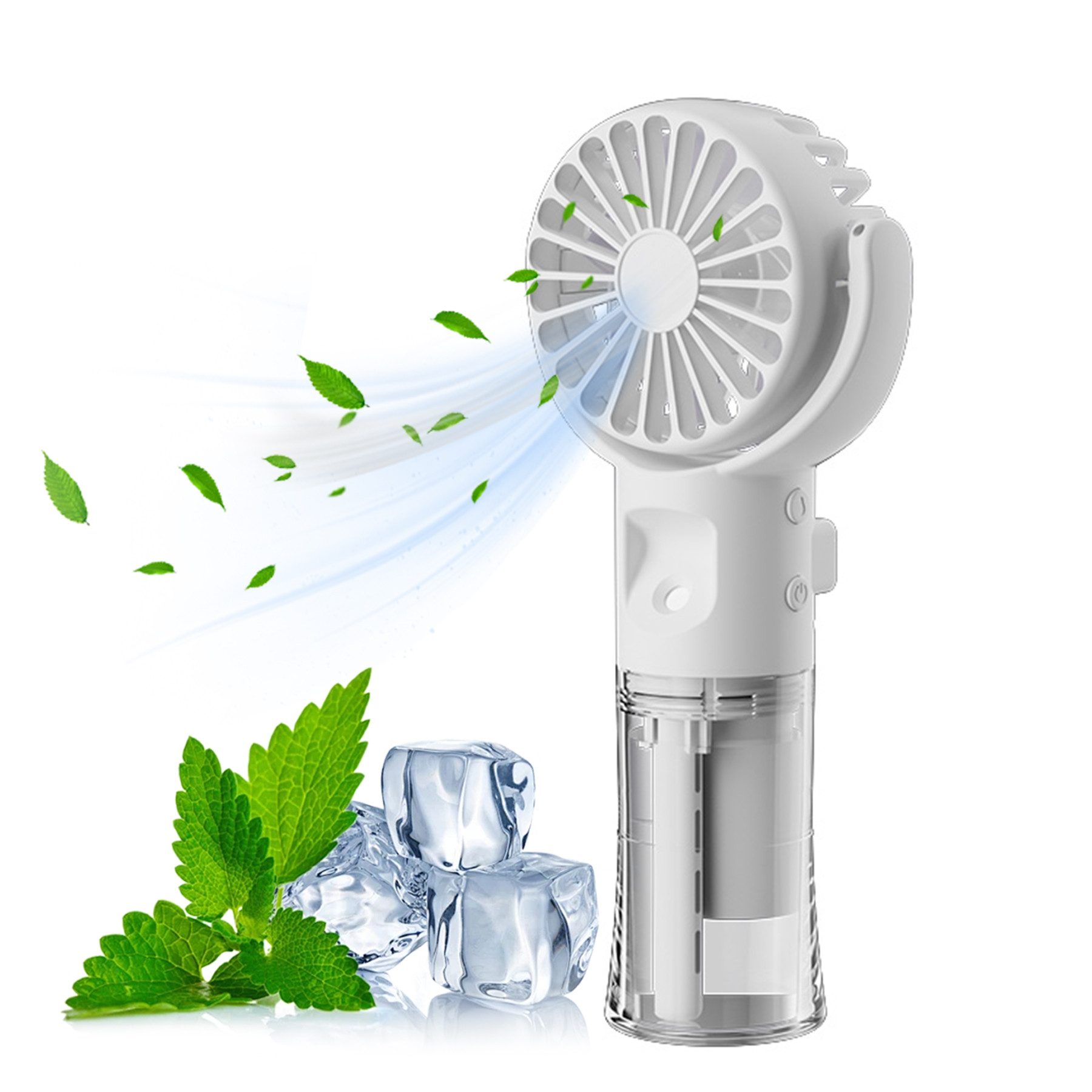 Mini USB-Ventilator Handventilator, Mini Ventilator Mit Wassernebel,4 Modi & SchlüSselband