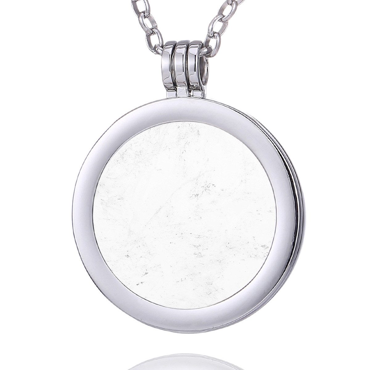 Kette mit Anhänger Halskette silber mit Chakra Münze 33 mm