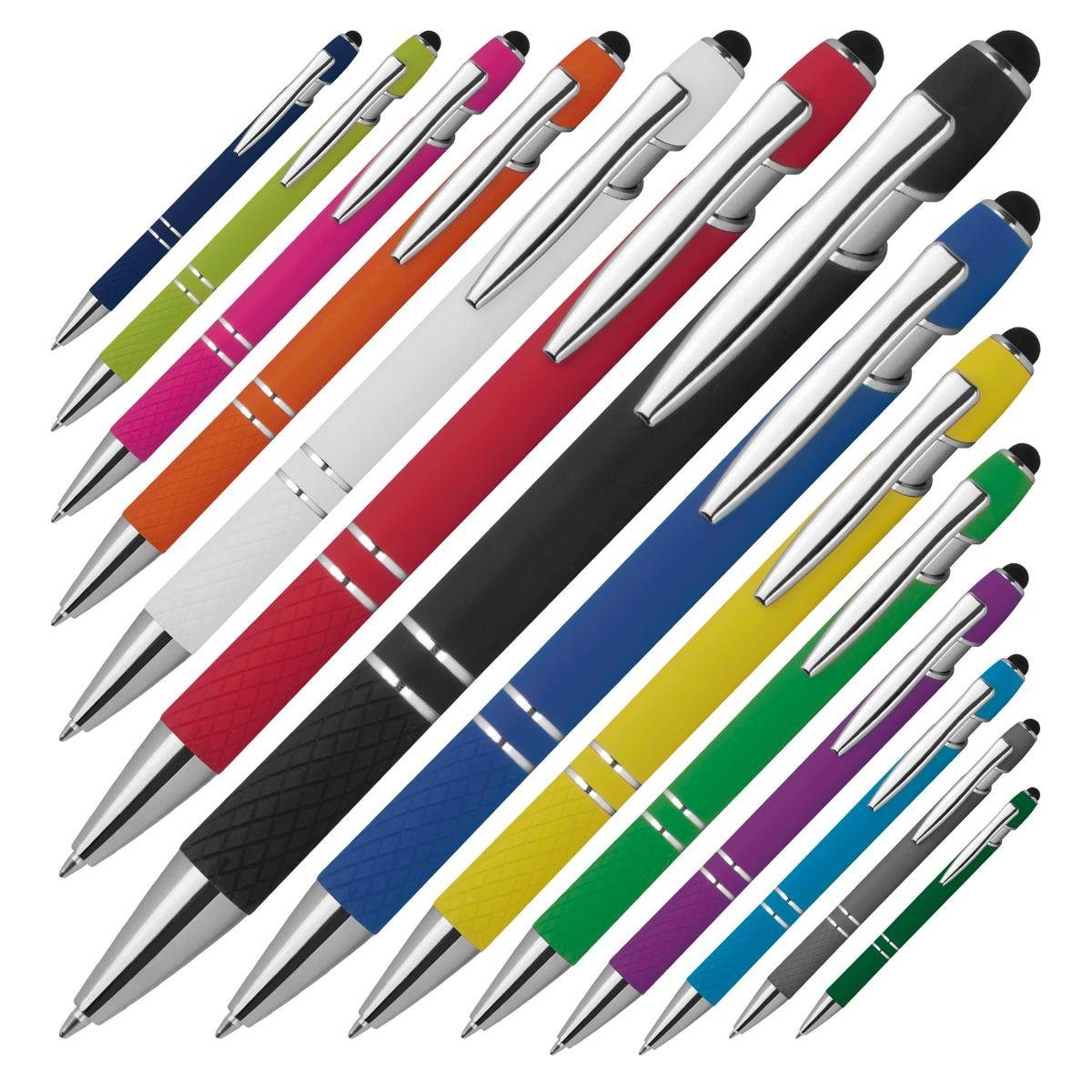 Macma Kugelschreiber 14 Touchpen Kugelschreiber aus Metall / mit Muster / 14 Farben