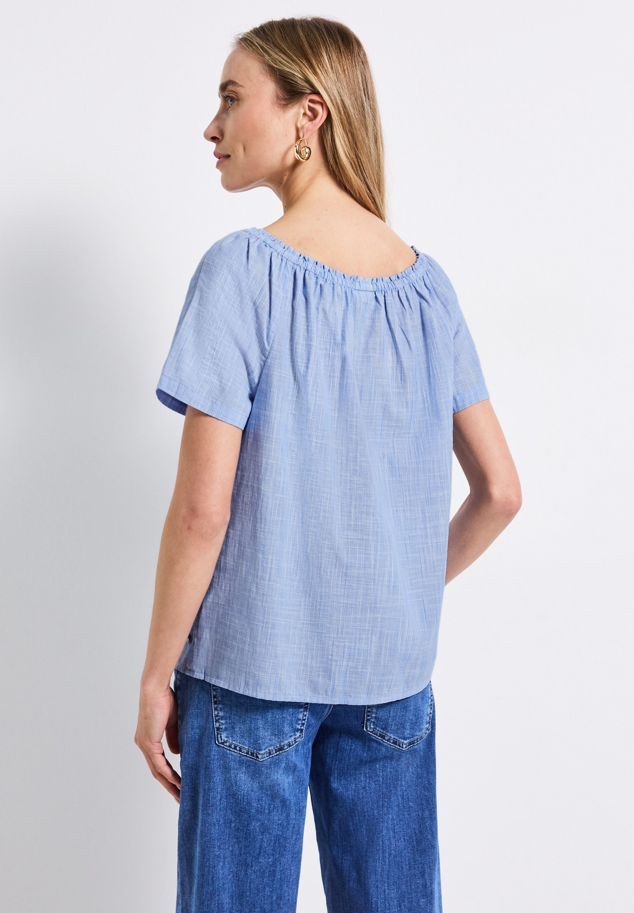 STREET ONE Carmenbluse, in Unifarbe günstig online kaufen
