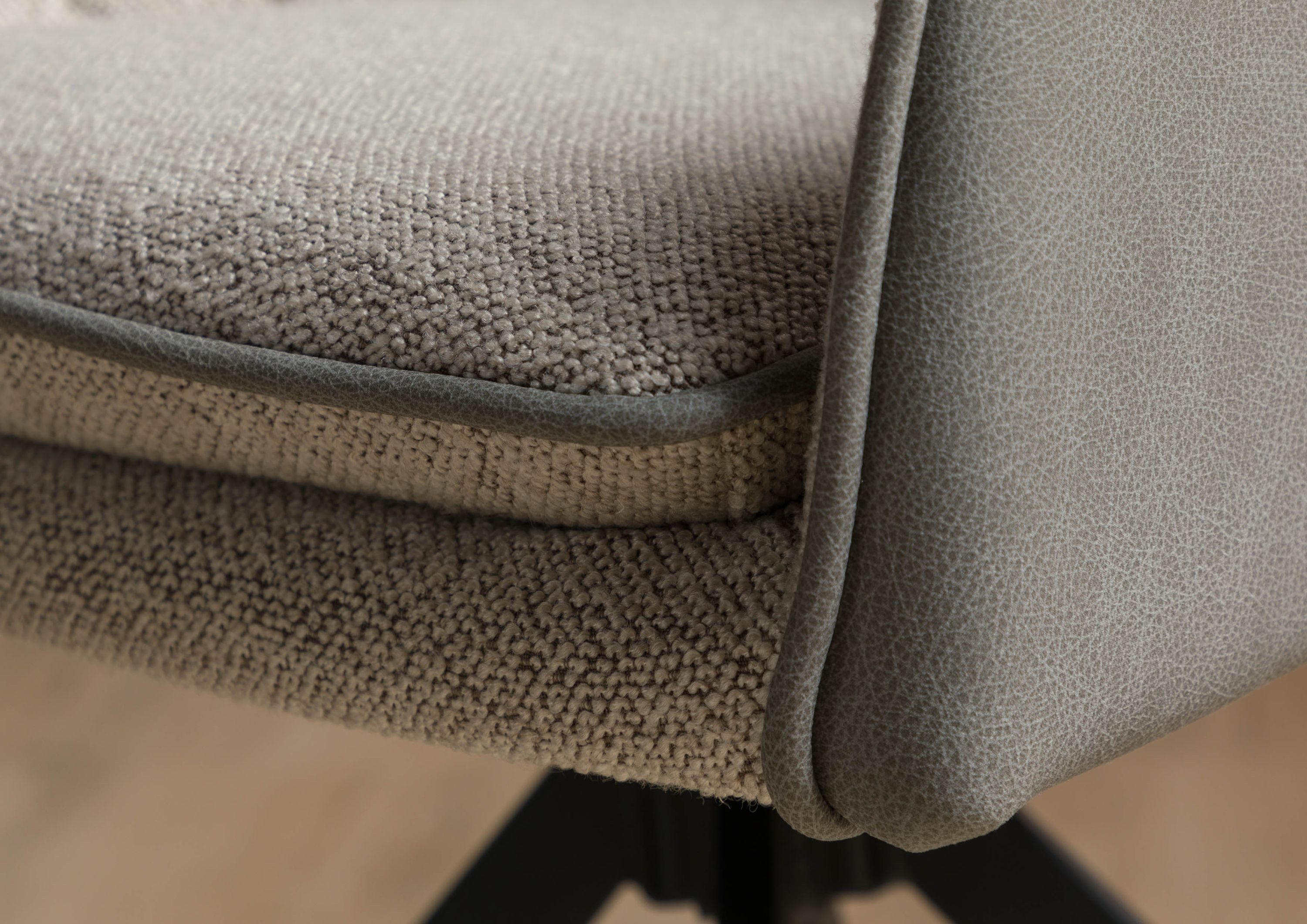 Massivmoebel24 Polsterstuhl POLSTERSTÜHLE, drehbar 55x60x86 hellgrau / grau HUGO #03