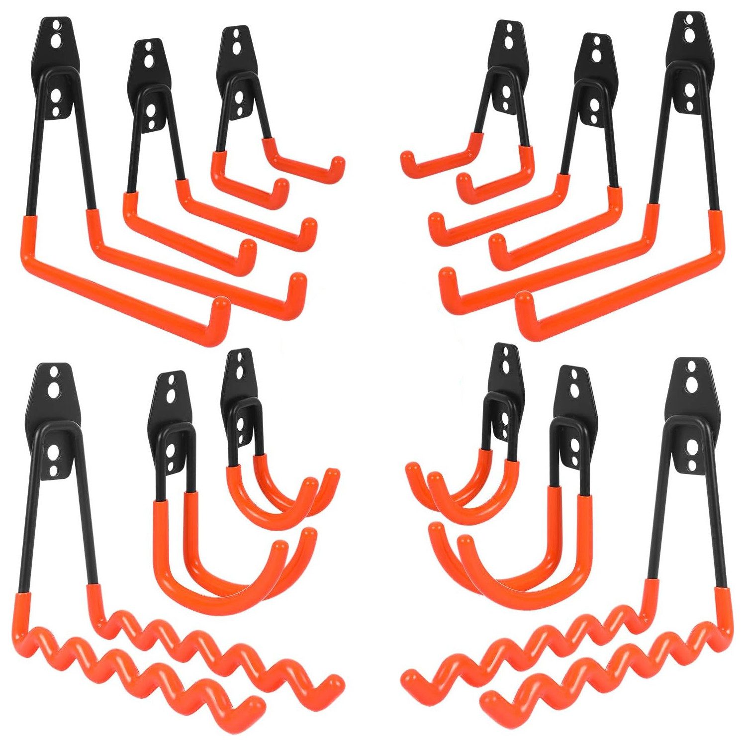 Wandhaken 12 Stück Garage, Schwerlast Haken Doppelhaken Storage zur Organisation