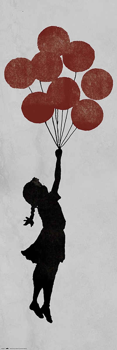 Grupo Erik Poster Banksy Poster Girl Floating Türposter 53 x 158 cm