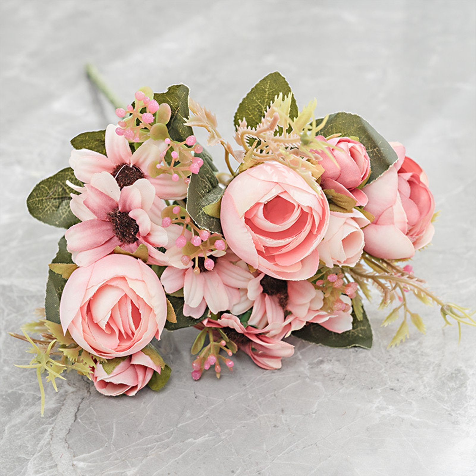 Kunstblumenstrauß Künstlicher Blumenstrauß, Seidenblumen Mit Stielen, Modischer, Blusmart, Kunstblumenstrauß Rosa