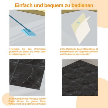 Clanmacy Vinylboden Vinylboden Vinyl Laminat Selbstklebend Bodenbelag Dekor-Dielen, Fußbodenheizung geeignet,schallhemmend