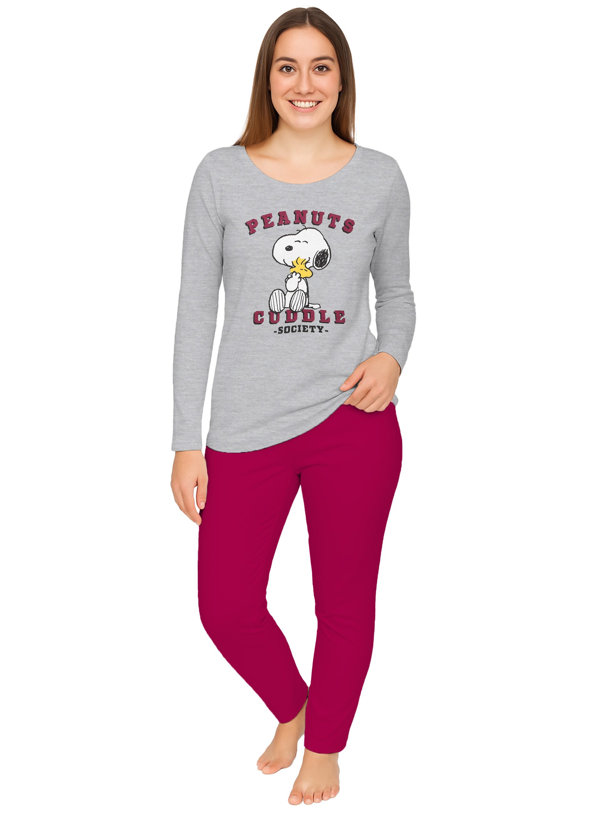 United Labels® Schlafanzug The Peanuts Snoopy Schlafanzug Pyjama Set Langar günstig online kaufen