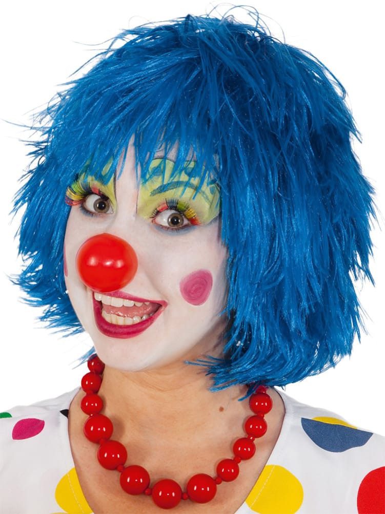 Orlob Kunsthaarperücke Perücke Clown blau