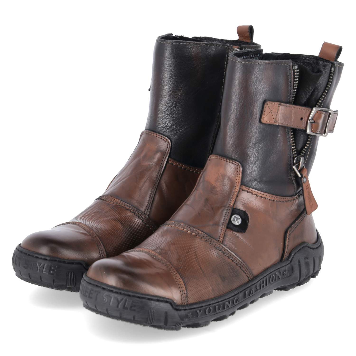 KRISBUT Krisbut 3116-16 PO Damen Glattleder brown Schlupfstiefel