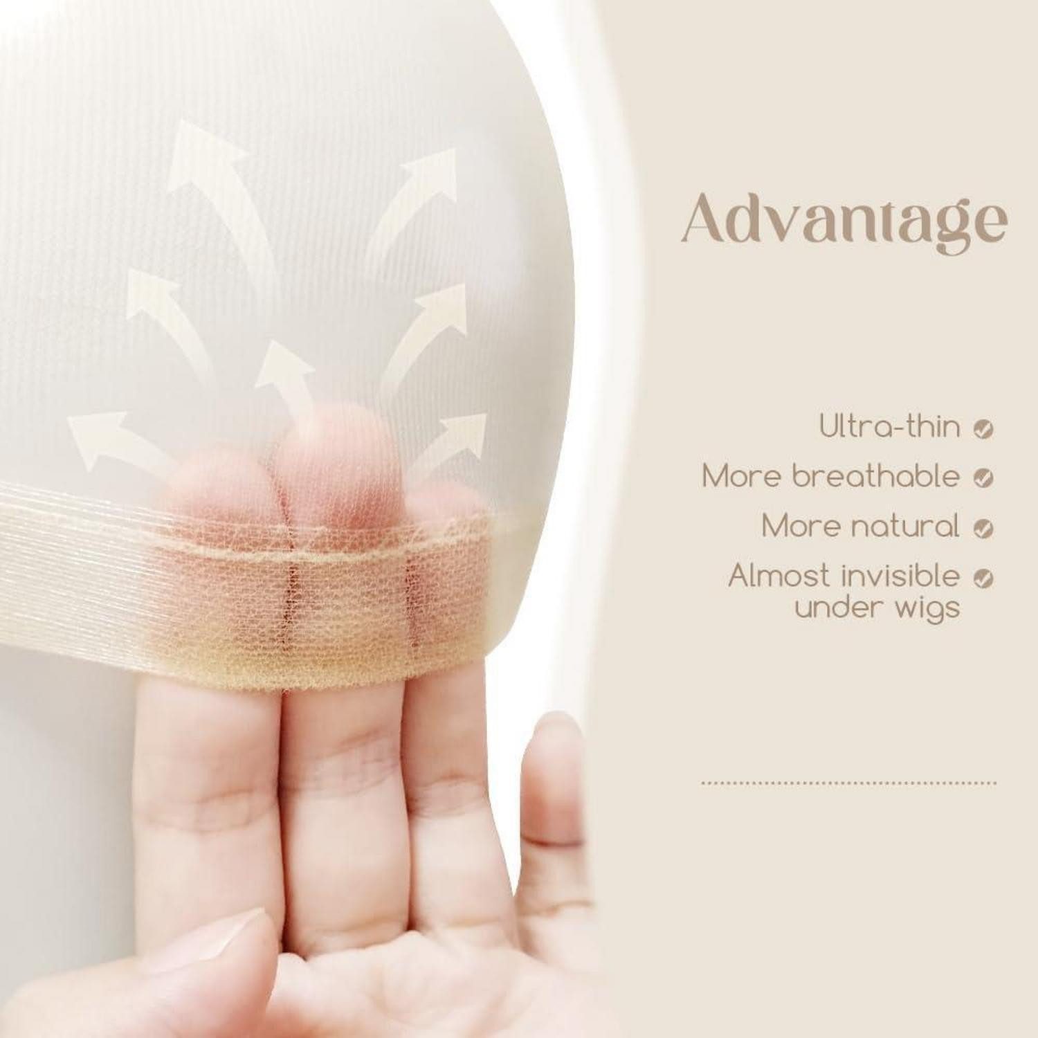 LuxusKollektion Kunsthaarperücke Transparente Haarnetz für Perücken, Wig Caps, Beige, 12 Stücke