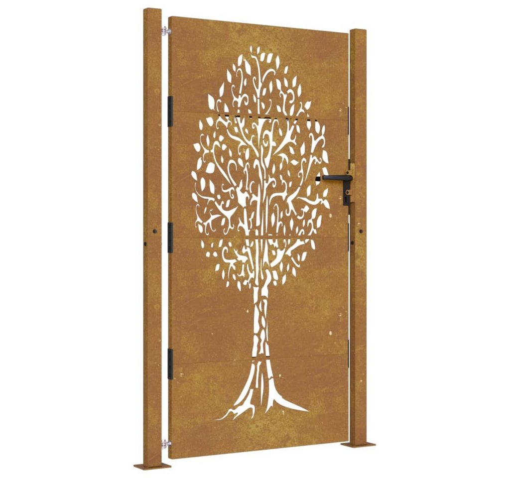 Thumbnail - vidaXL Gartentor, Gartentor 105x205 cm Cortenstahl Baum-Design