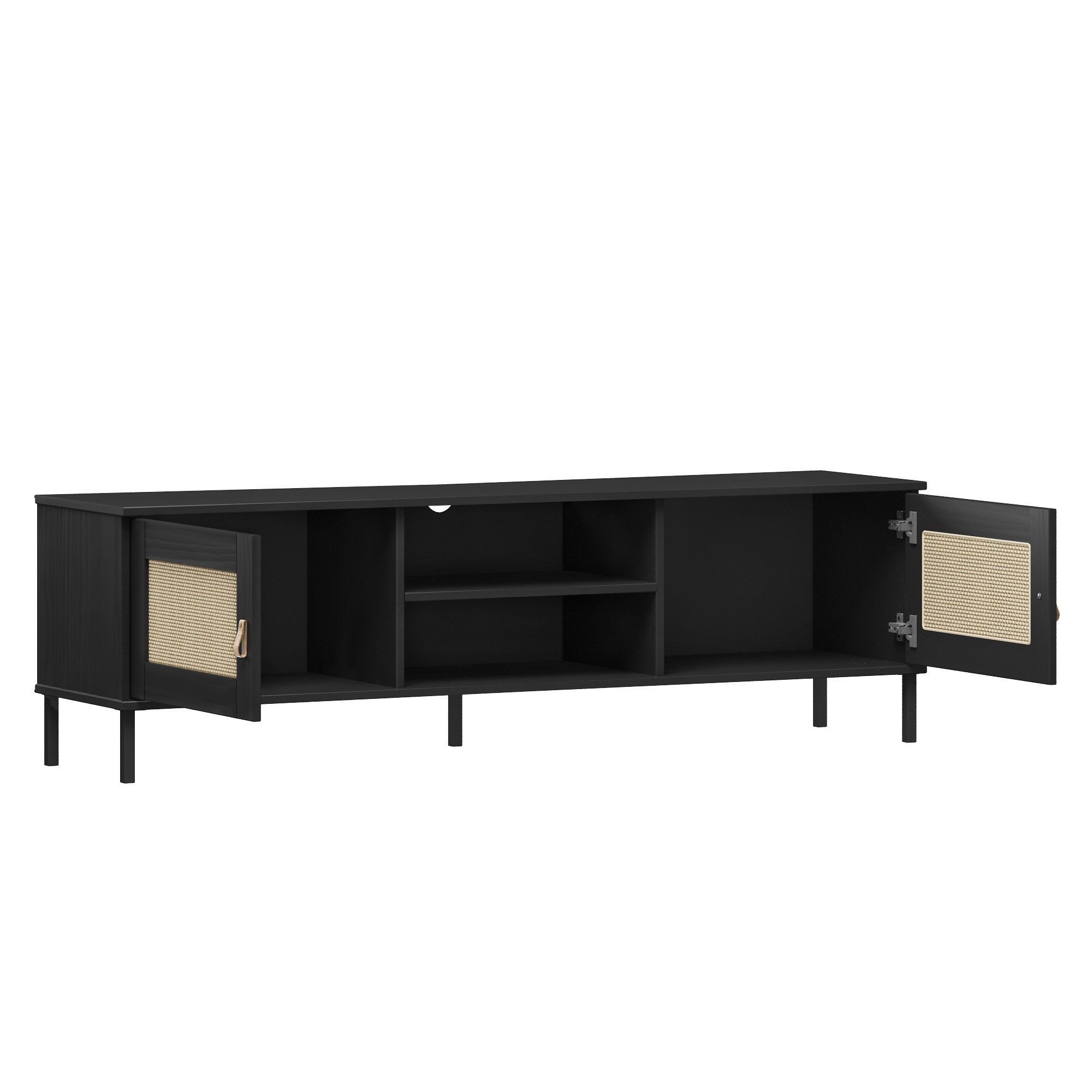 Woodroom TV-Board Valencia (Kiefer massiv lackiert 158x47x40cm), Lowboard, Fernsehschrank, Tv-Schrank
