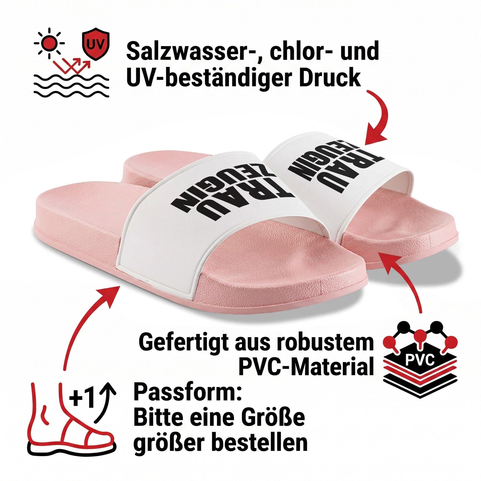 22Feels JGA Geschenk Trauzeugin Badelatschen Pink Badeschuhe Damen Badepantolette IN DEUTSCHLAND BEDRUCKT