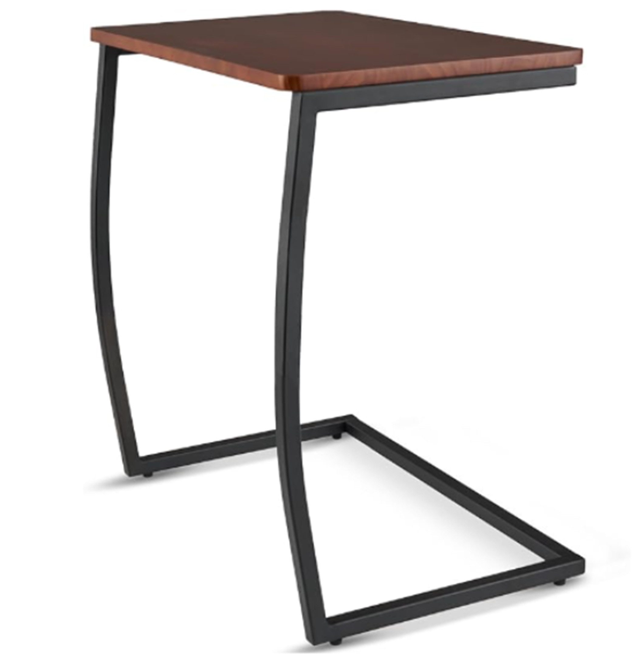 Beistelltisch Tisch mit Echtholzplatte C-Form 55 x 35 x 60 cm (BxTxH)