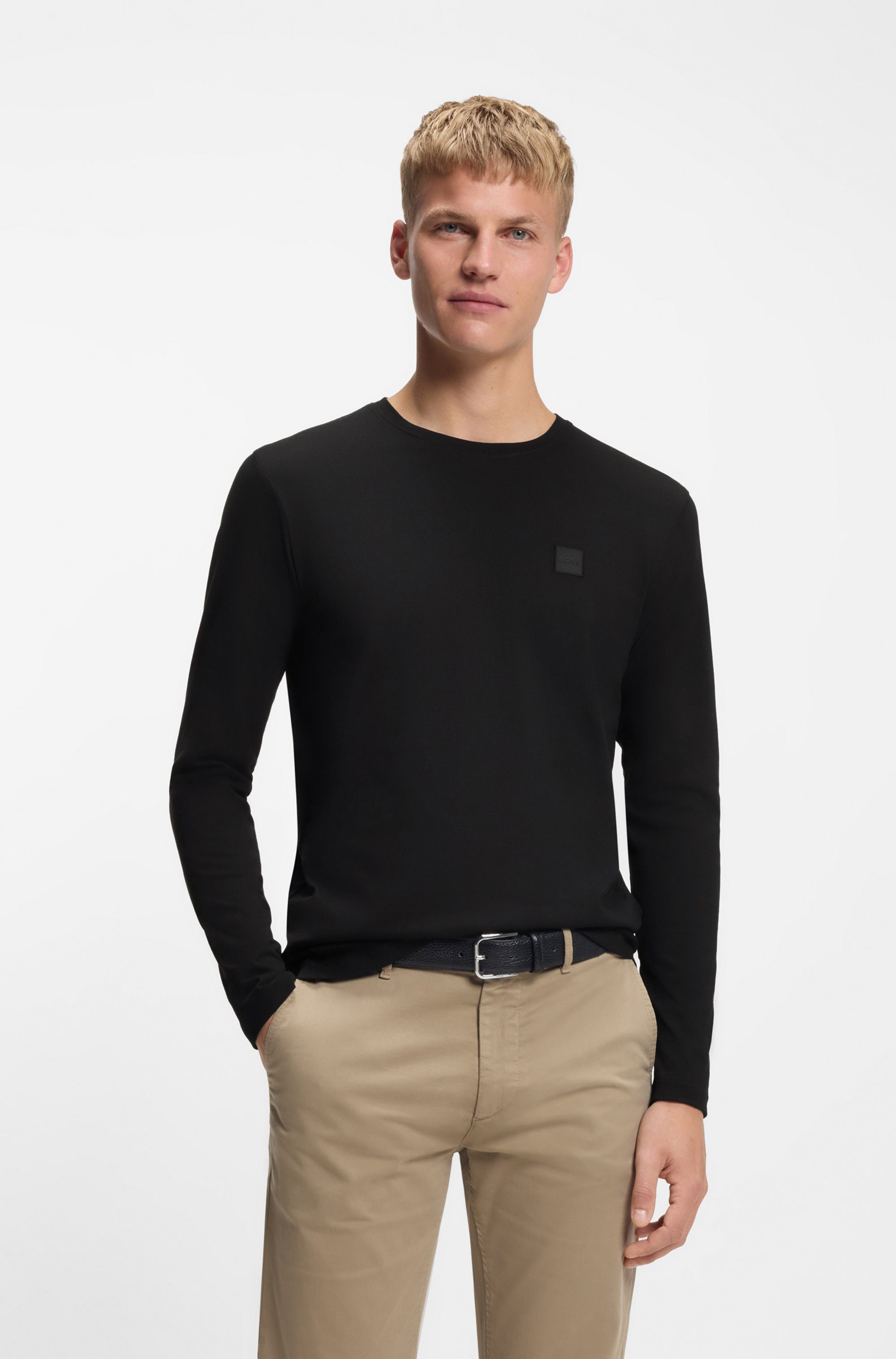 BOSS ORANGE Langarmshirt Tacks mit Markenlogo günstig online kaufen