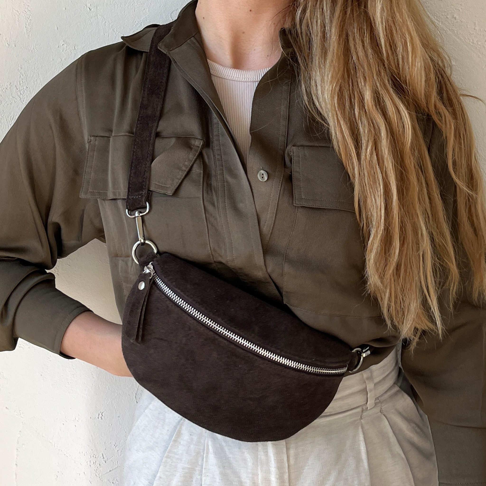 lePelou Bauchtasche VALENTINA, Umhängetasche aus Wildleder, günstig online kaufen
