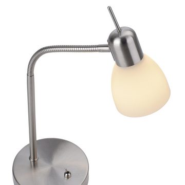 LeuchtenDirekt LED Tischleuchte LED Tischleuchte KARO, 1xE14/40W, Wohnzimmertisch, Bürotisch, Schreibtisch, Glasschirm