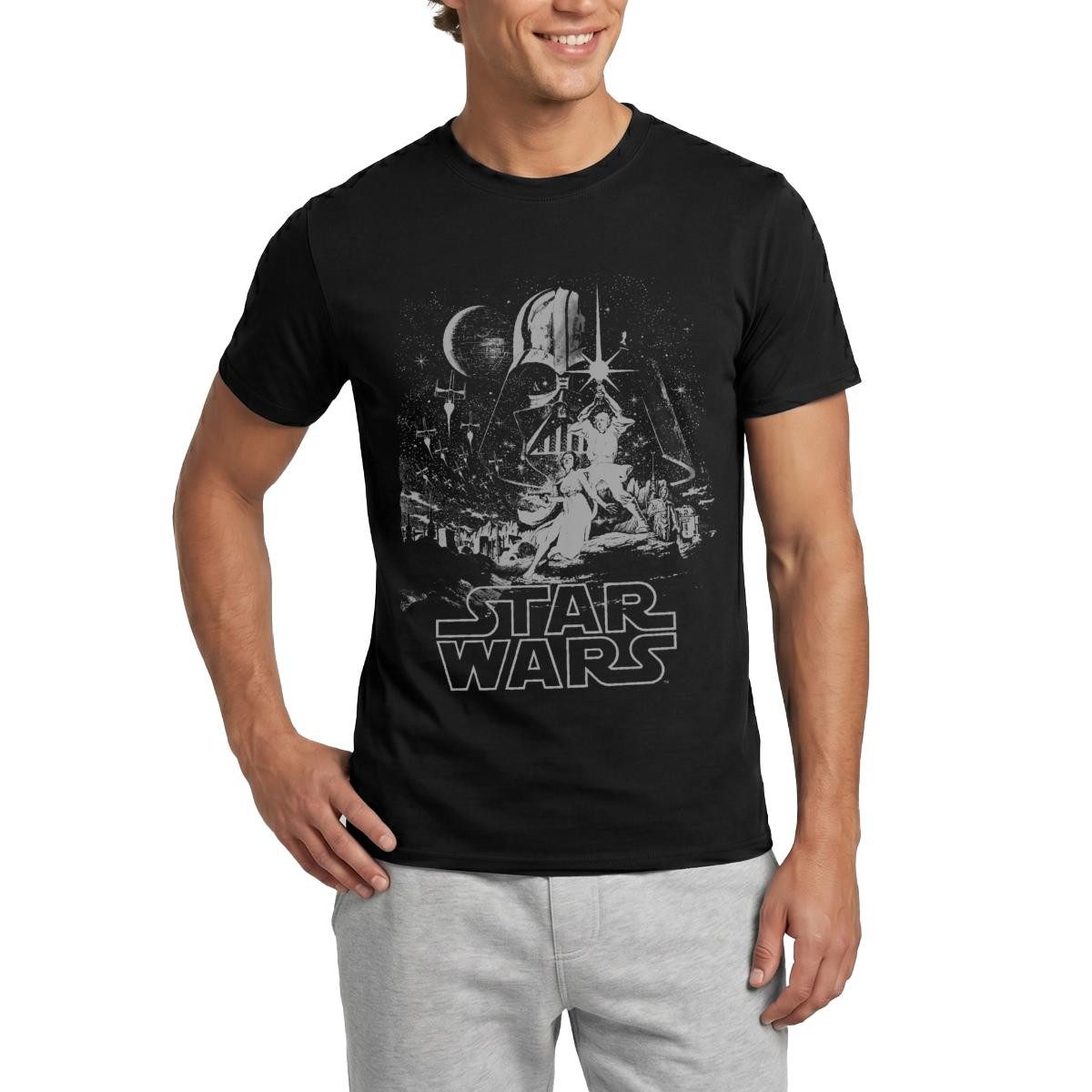 Spreadshirt T-Shirt Star Wars Galaxie Darth Vader Retro Männer T-Shirt (1-tlg)