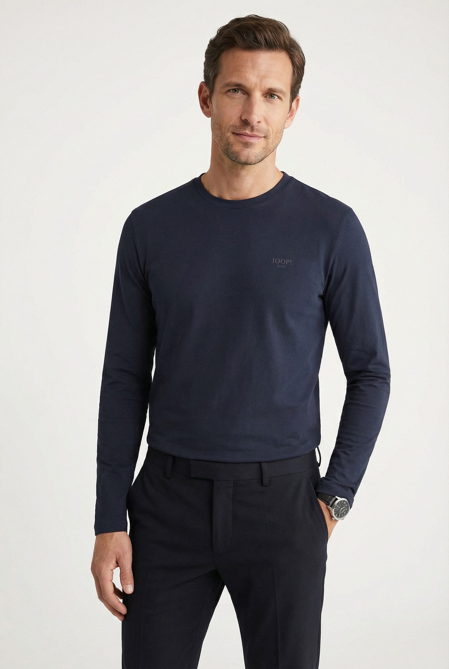 Joop Jeans Langarmshirt JJJ-33Alphis-L mit Logostickerei