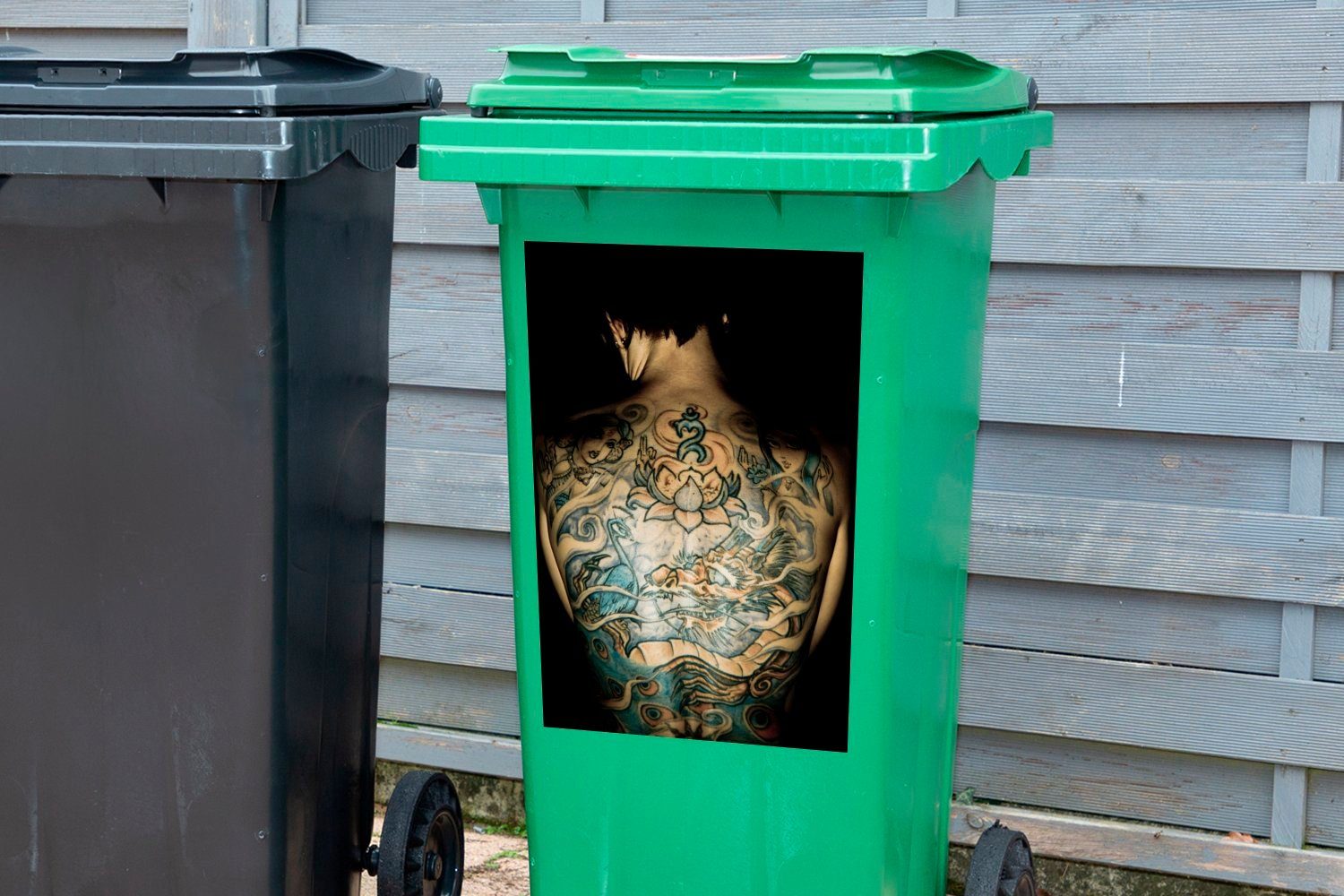 St), Jemand Mülltonne, MuchoWow (1 Abfalbehälter Tattoos bunten Wandsticker Mülleimer-aufkleber, mit Sticker, Container,