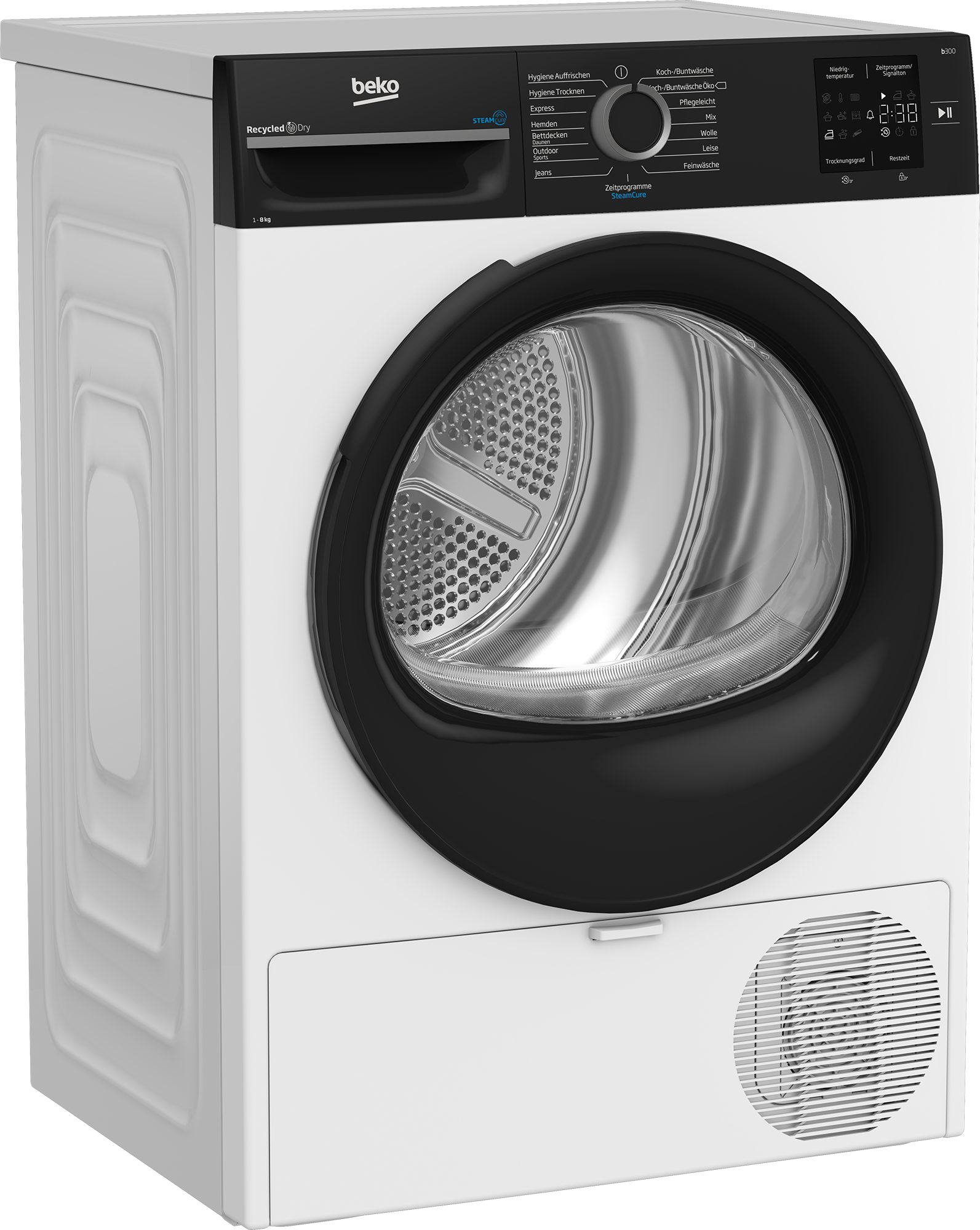 BEKO Wärmepumpentrockner BM3T38240W, AquaWave Schontrommel & 8 kg – sanft trocknen für die ganze Familie