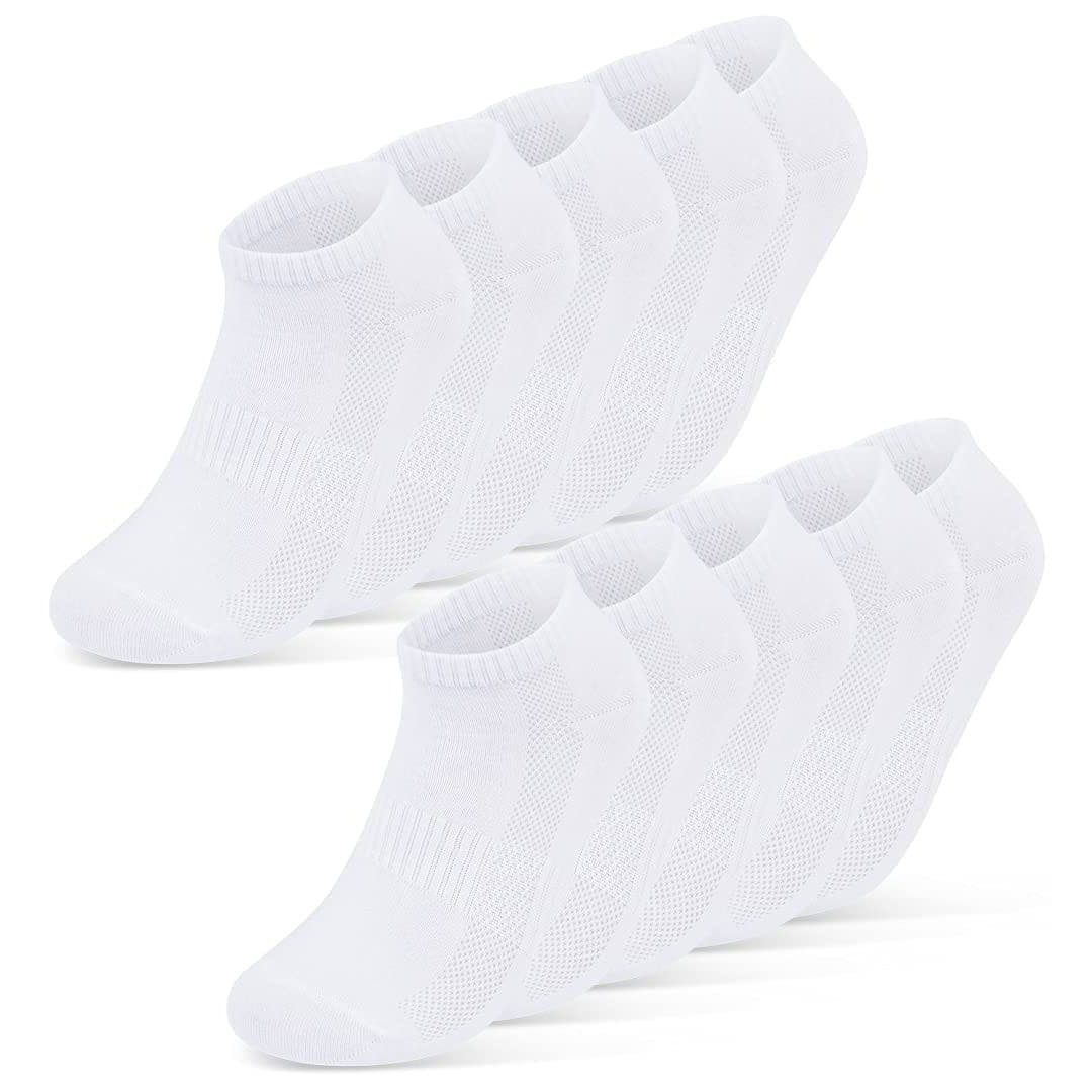 sockenkauf24 Sneakersocken 10 Paar Damen & Herren Premium Sneaker Socken mit Meshstreifen Baumwolle ohne drückende Naht WP
