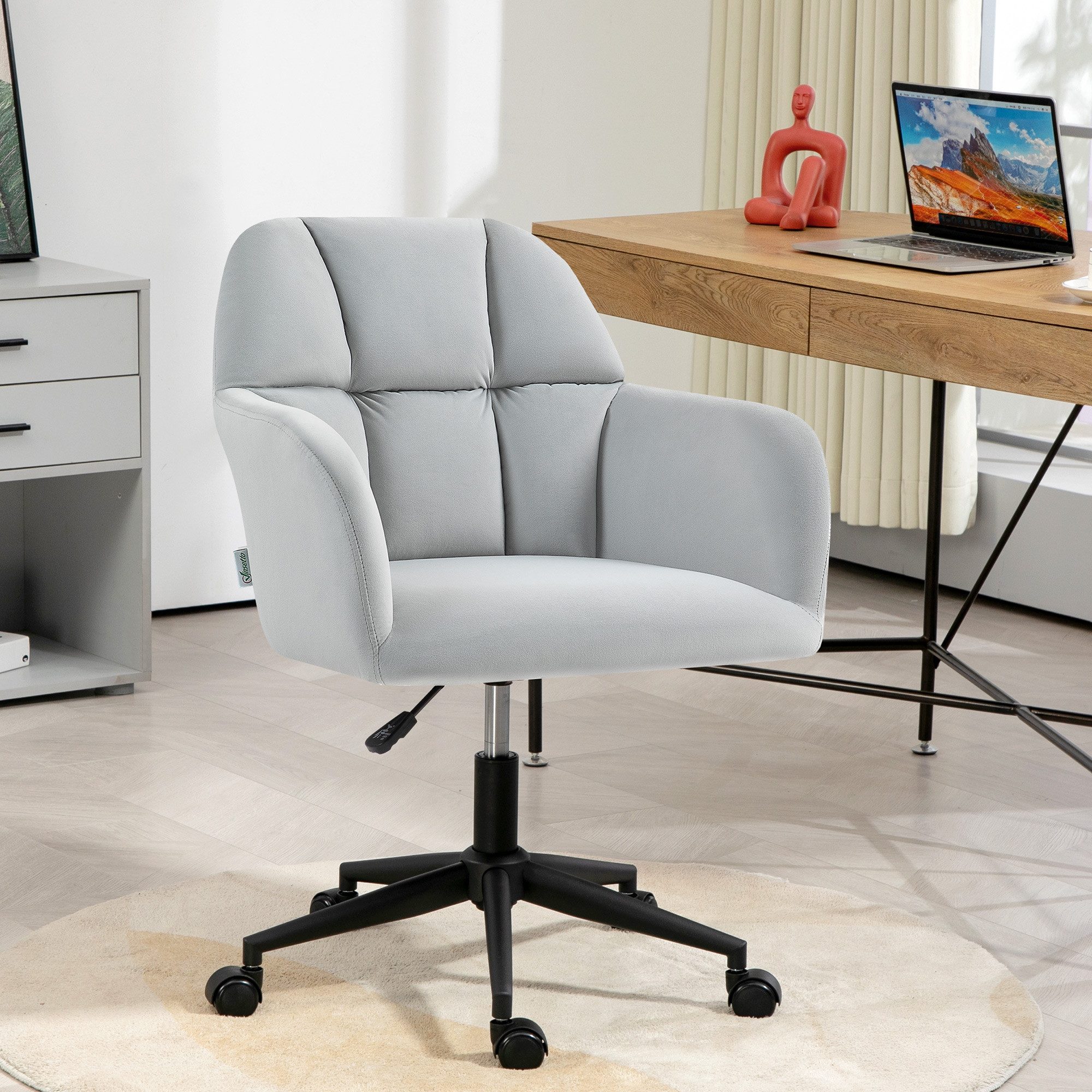 Vinsetto Bürostuhl mit Rollen, Ergonomischer Drehstuhl günstig online kaufen