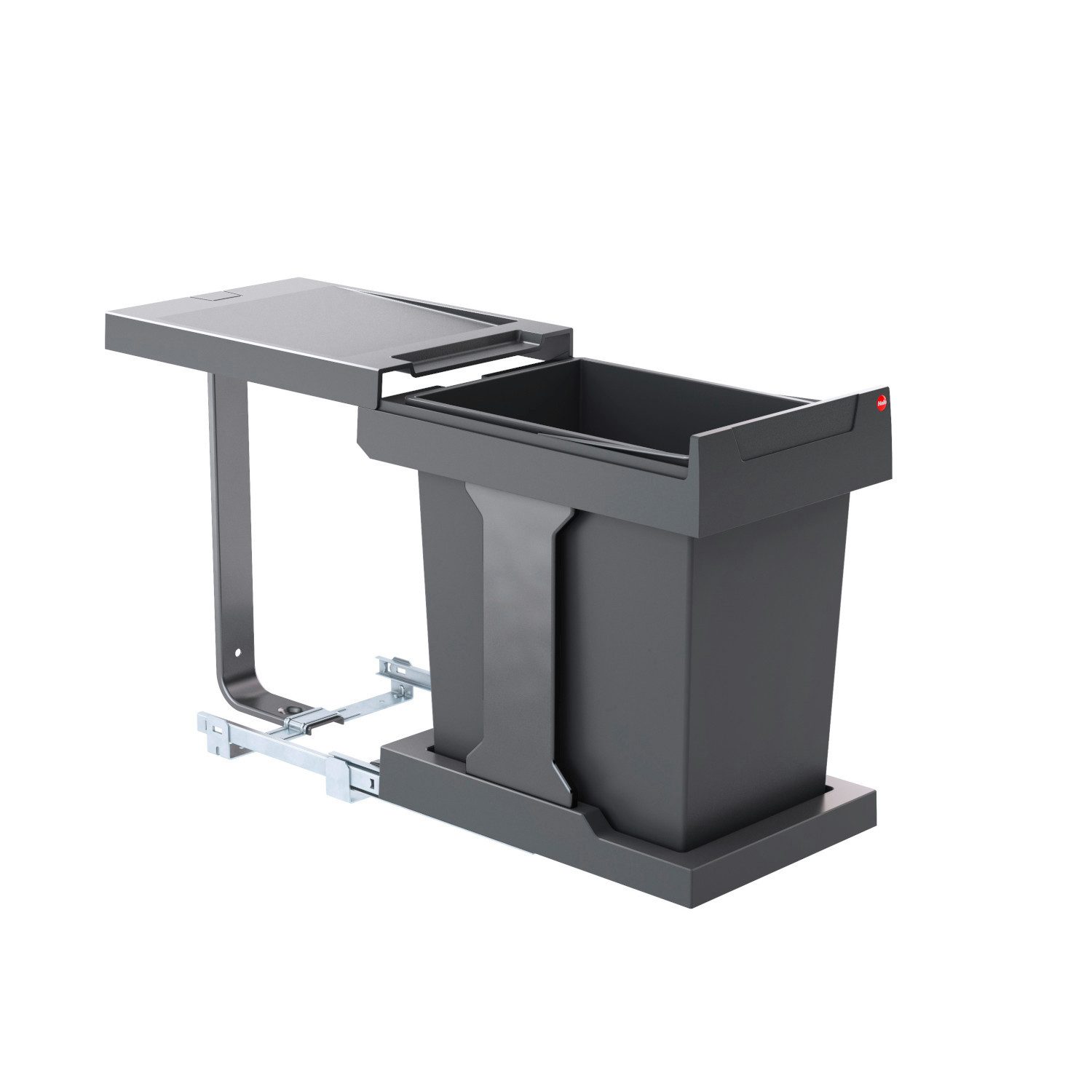 Hailo Einbaumülleimer Hailo Abfallsammler 3635001 AS Swing Solo manual 20 Liter, für Schrankbreite ab 300 mm mit Drehtür