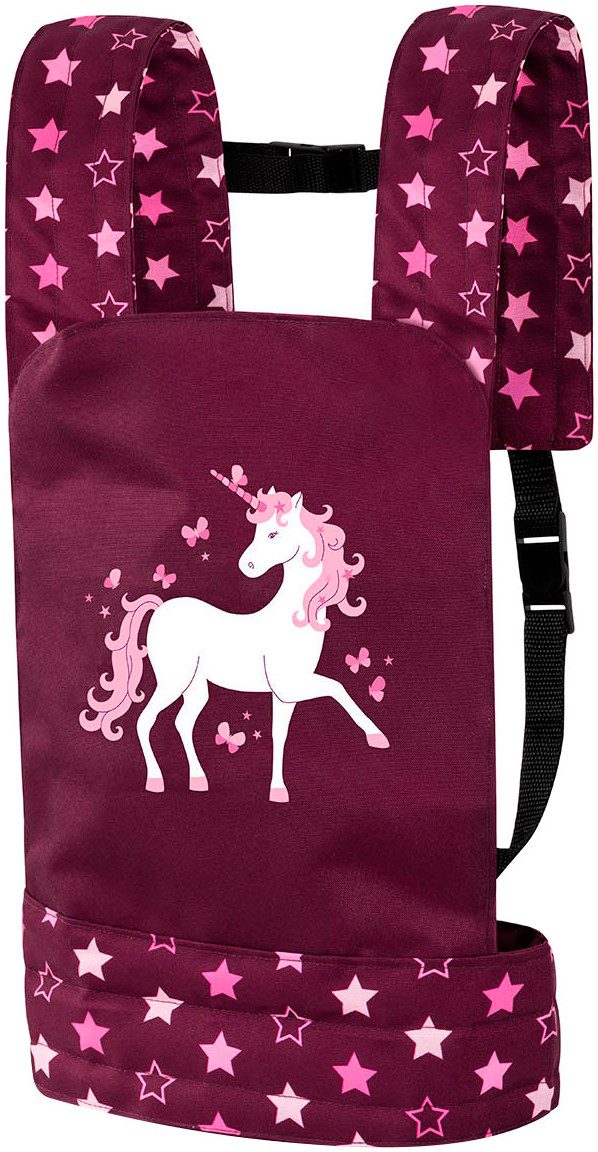 Puppen Trage bordeaux Einhorn