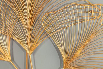 riess-ambiente Wanddekoobjekt GINKGO 90cm gold (1 St), Metall · Wohnzimmer · Asiatisch · Schlafzimmer