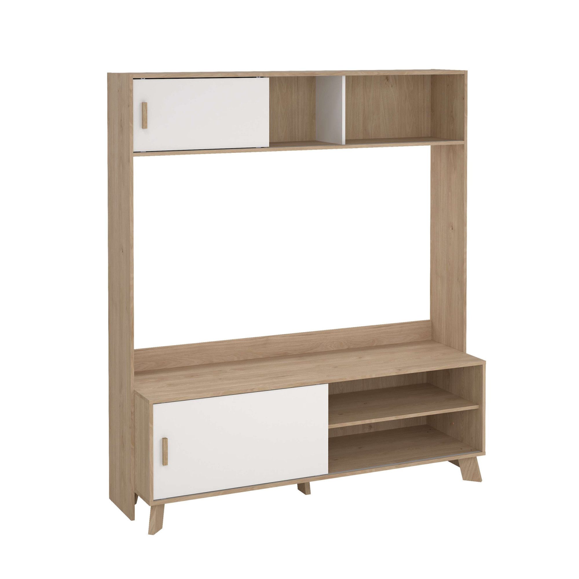 andas TV-Schrank Ikast TV-Möbel, TV-Wand, Wohnwand, TV-Regal, TV-Element 2 Schiebetüren, Breite 159 cm, Höhe 181 cm