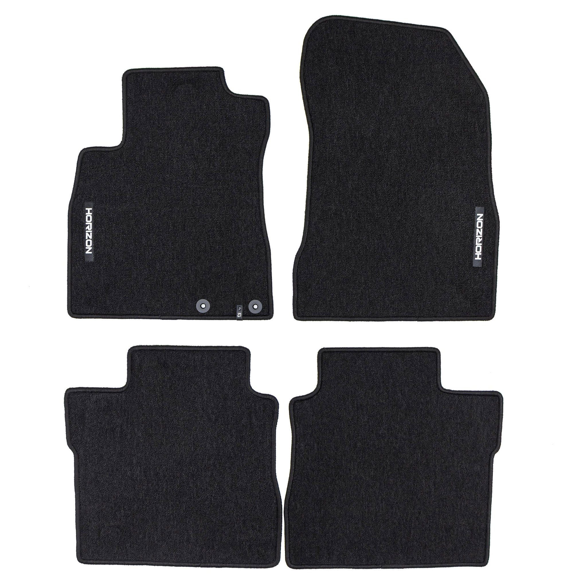 OMAC Auto-Fußmatten Velours für Nissan Note II 2012-25 Autoteppich Automatten Schwarz 4tlg (4 St), für Nissan Note II 2012-2025 Nissan Note II 2012-2025, Antirutsch,Wasserfest,Einfache Installation
