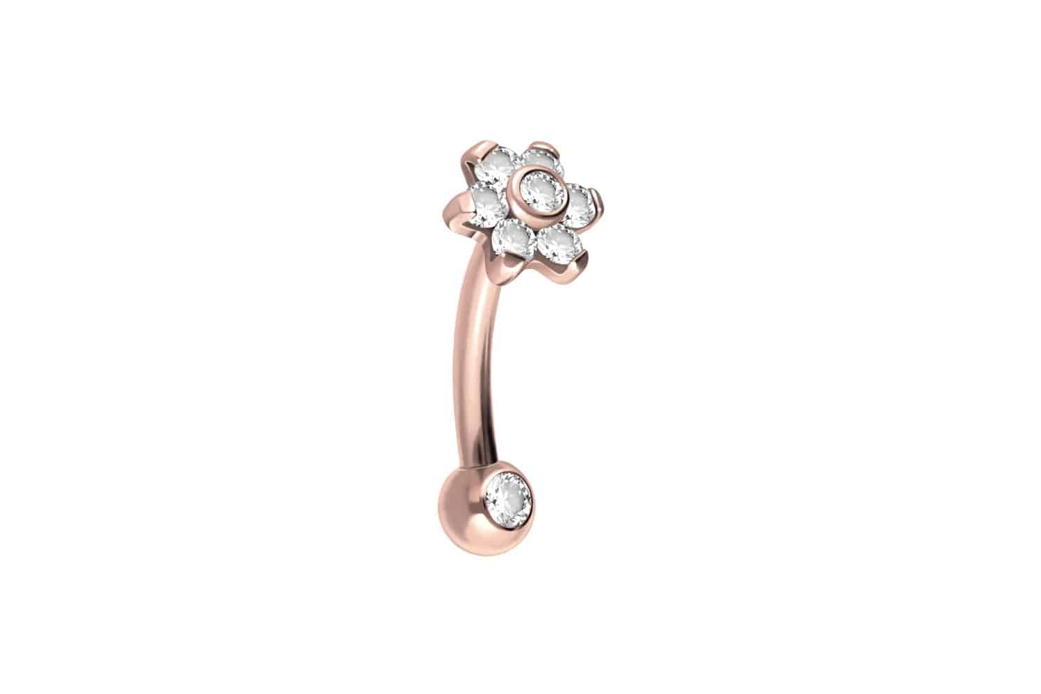 PIERCINGLINE Bauchnabelpiercing Titan Banane mit Push Fit BLUME MIT 7 KRIST günstig online kaufen