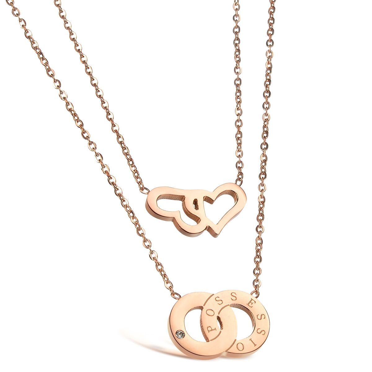 Vivance Partnerkette Kette mit Anhänger "Herzen", mit Zirkonia