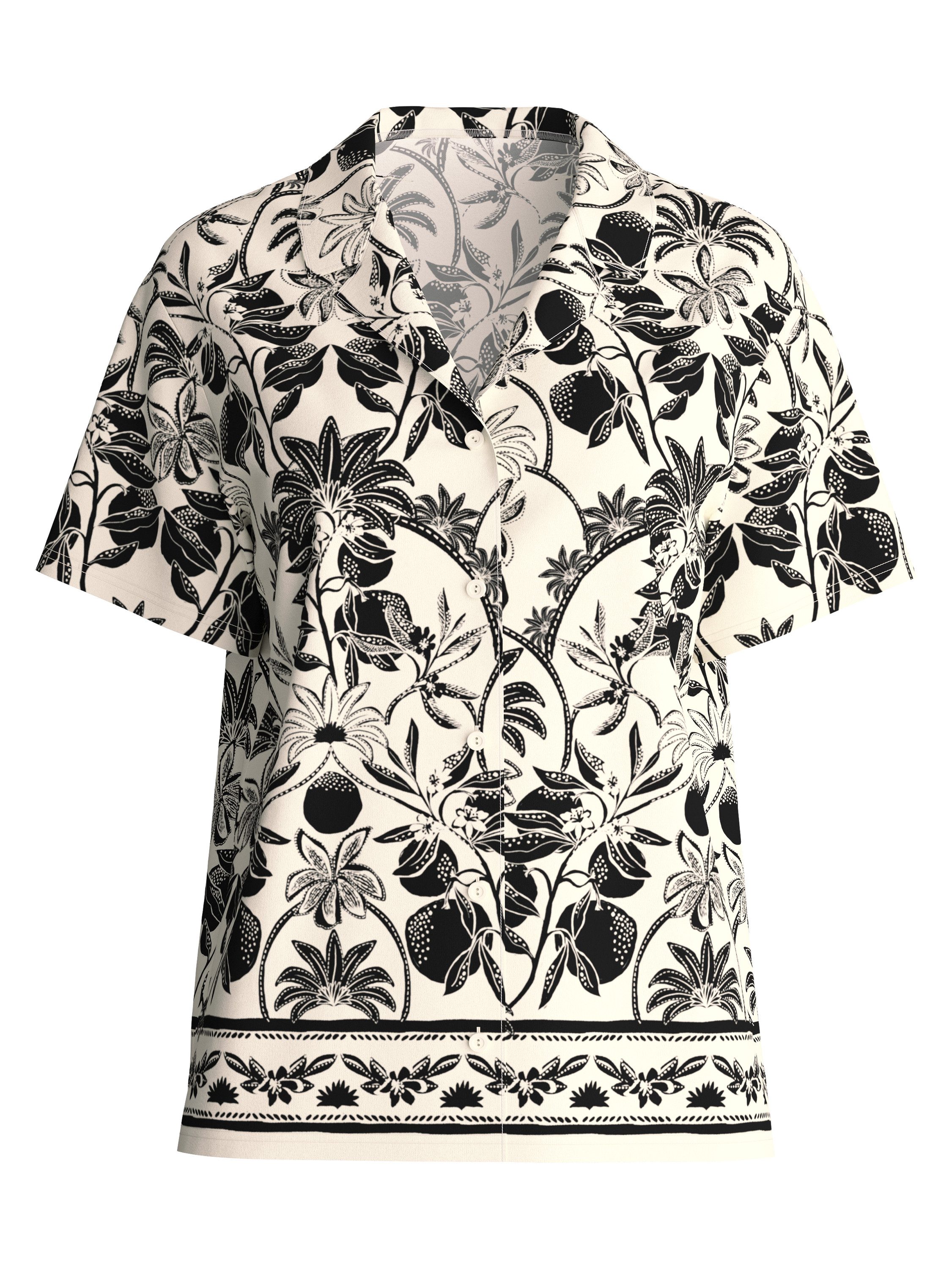 CALIDA Kurzarmshirt Favourites Layering Damen (1-tlg) durchgeknöpft, weich und locker geschnitten