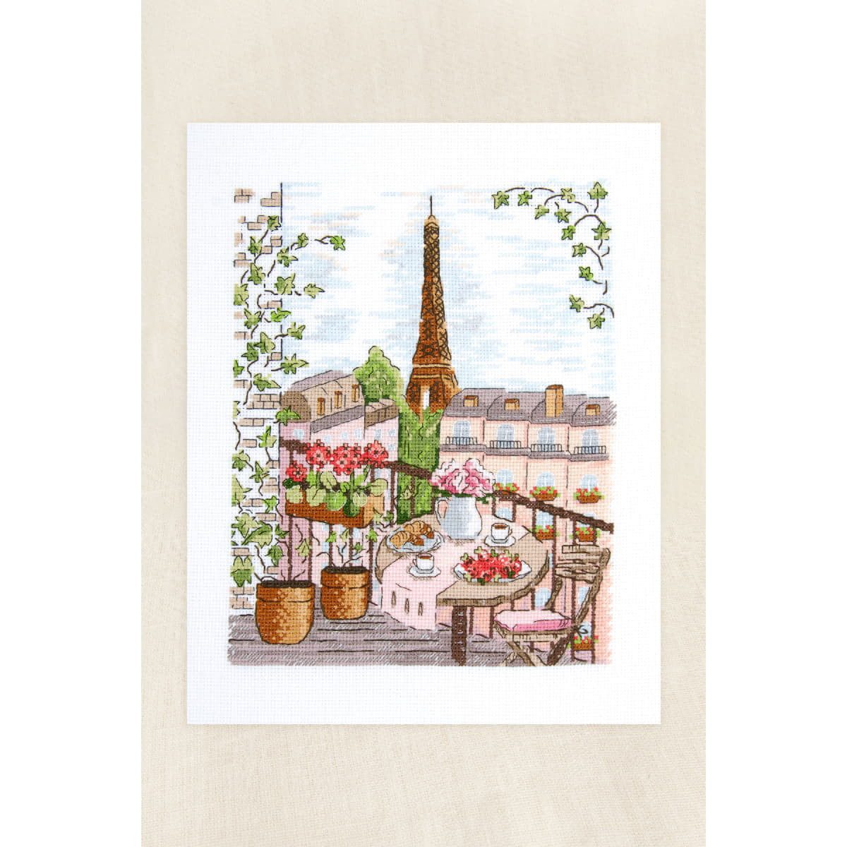 DMC Kreativset DMC Kreuzstich Stickpackung "Eifelturm", Zählmuster, 20,5x25,7cm..., (embroidery kit by Marussia)