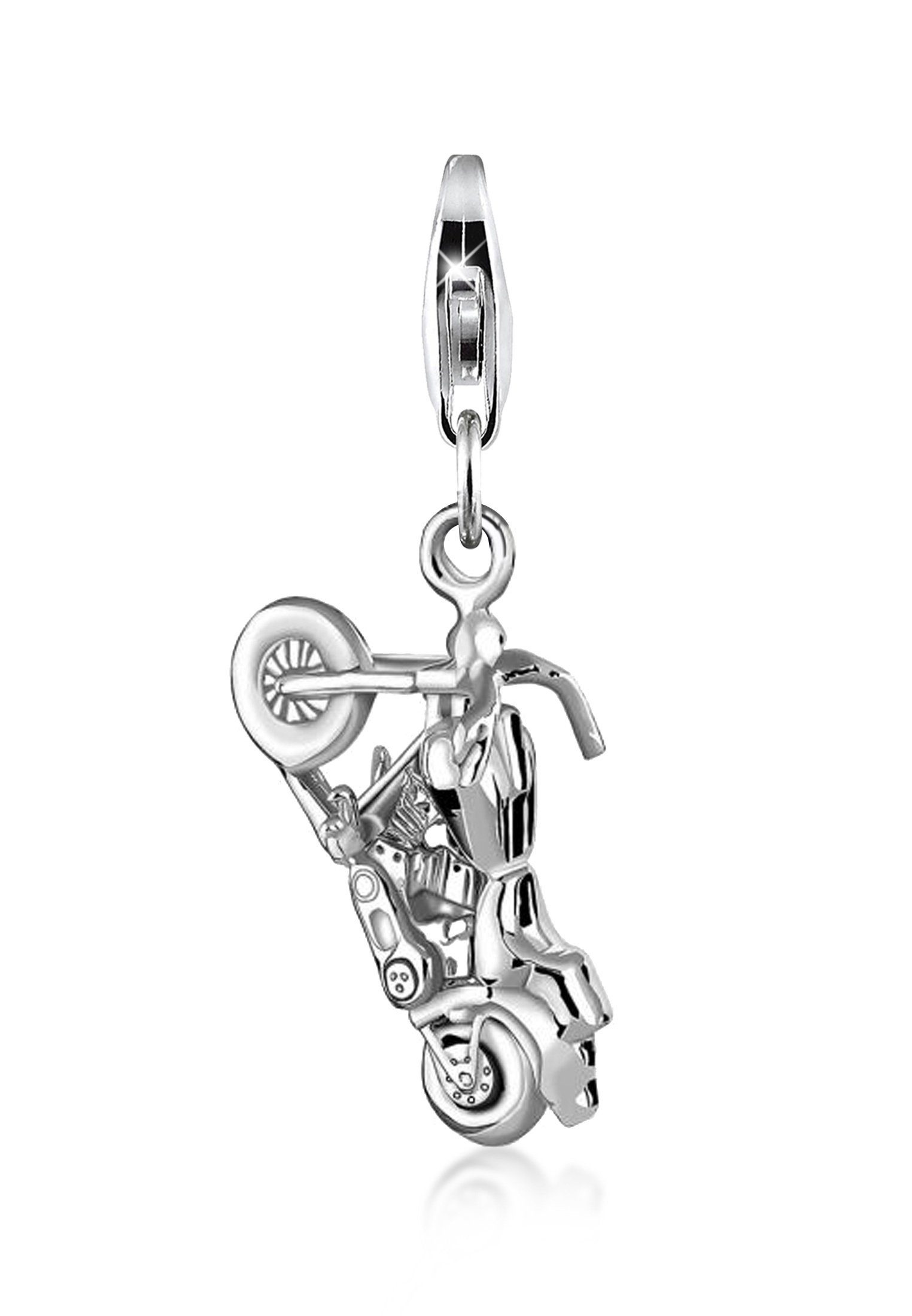 Nenalina Charm-Einhänger Big Bike-Anhänger Motorrad Cross 925 Silber, Motorrad