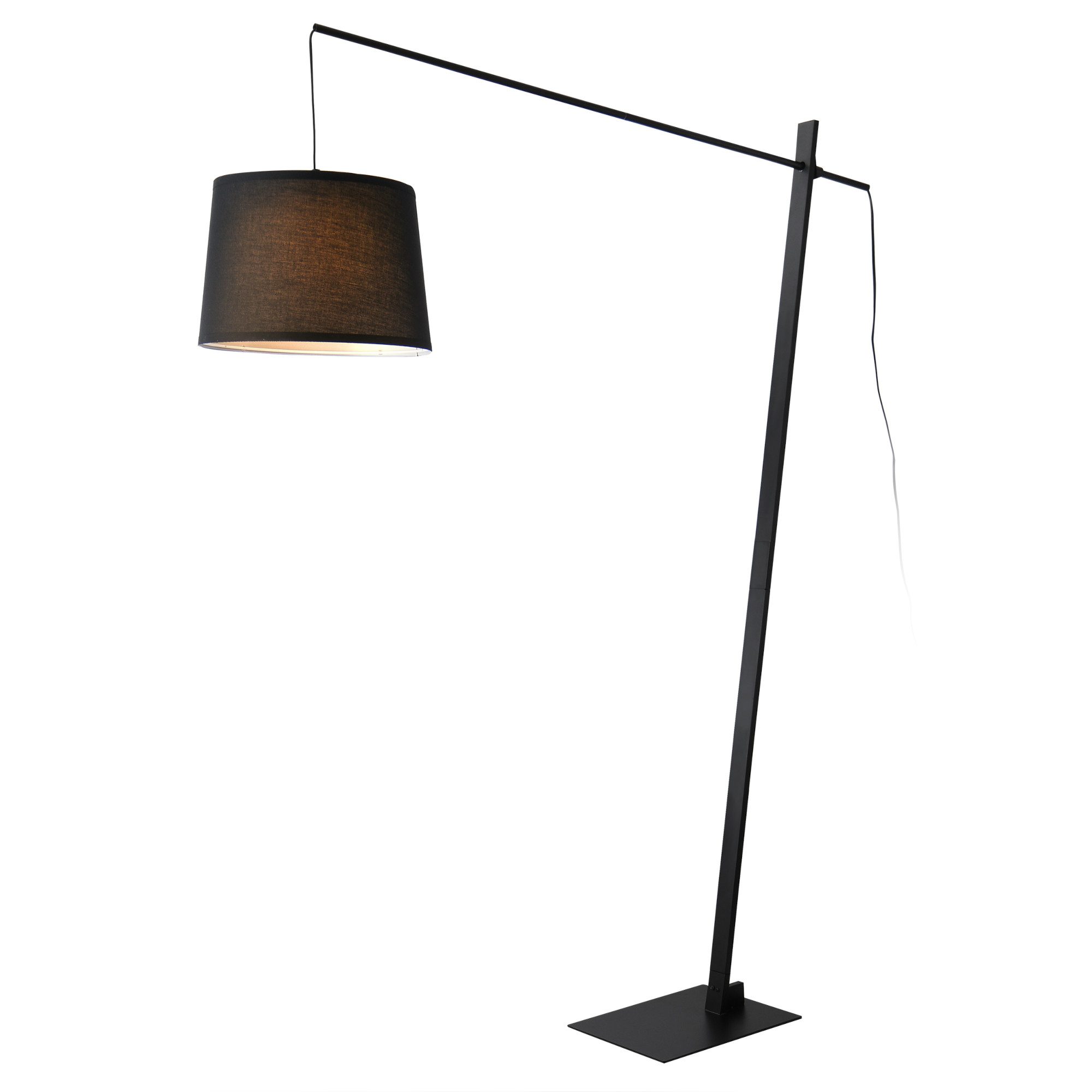 lux.pro Stehlampe, ohne Leuchtmittel, »Nesna« Textil Lampenschirm 185cm hoch 1xE27 Schwarz