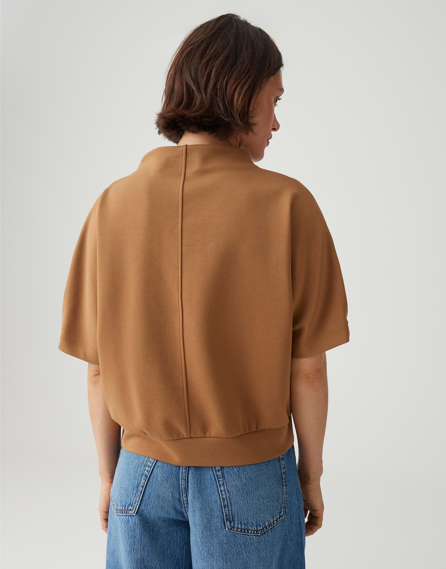 OPUS Sweatshirt Sweattop mit Funnel Neck Cleane Form mit modernem Detail