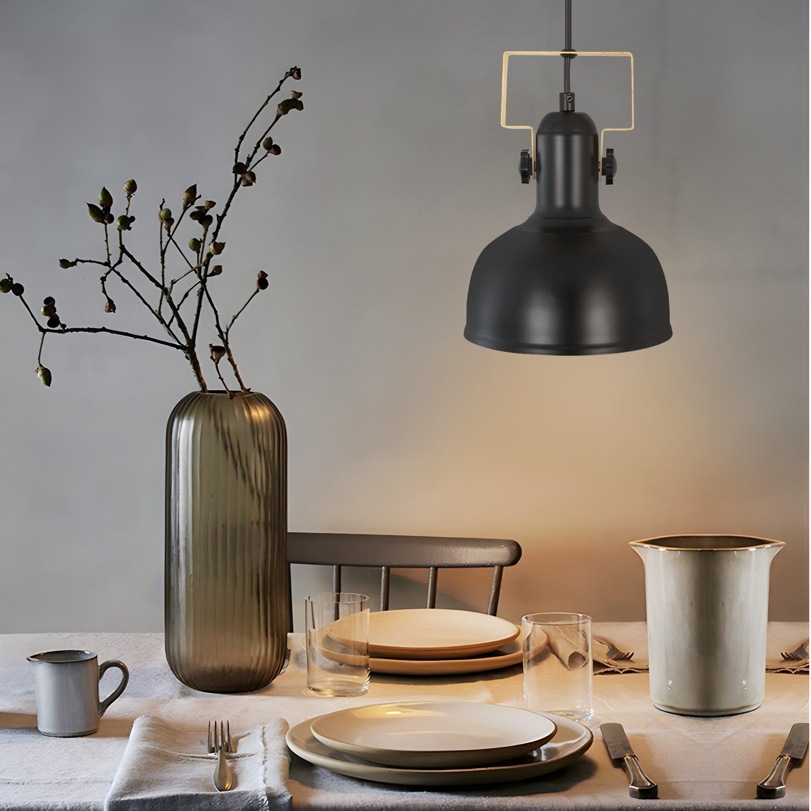 Nettlife Pendelleuchte Esstisch Schwarz Vintage E27 günstig online kaufen