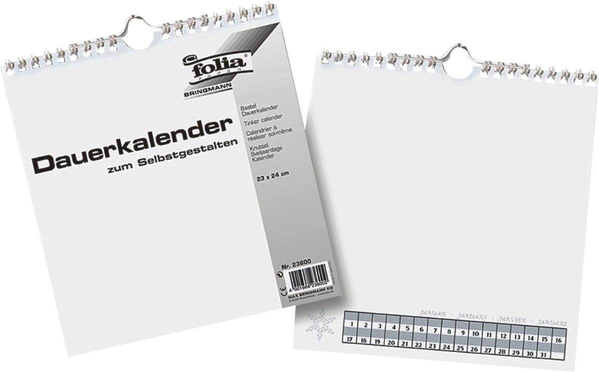 Folia Ремесленный войлок Bastel-Dauerkalender 23x24cm 13 Seiten weiß