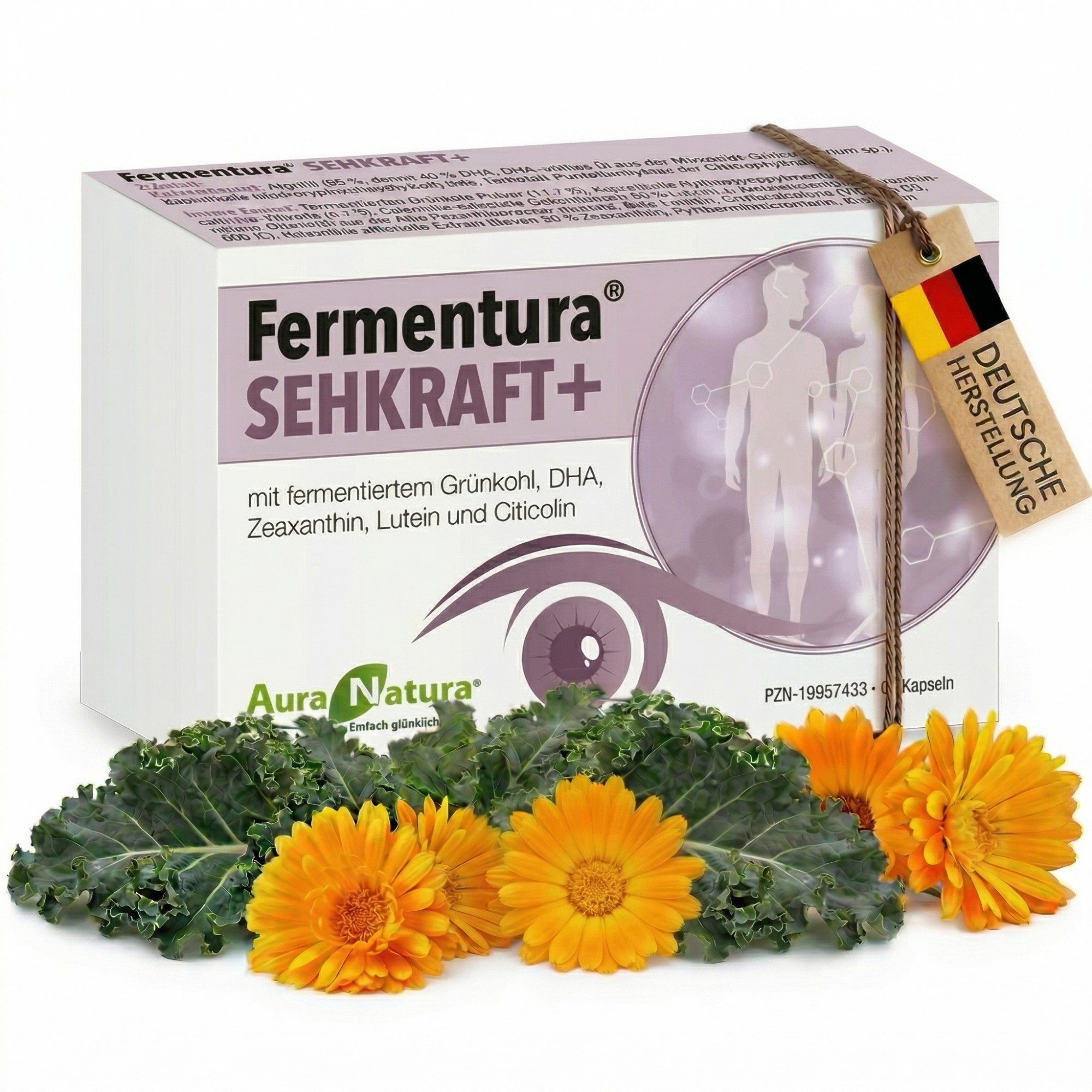 Aura Natura Fermentura® SEHKRAFT Plus - Lutein Zeaxanthin Kapseln - Augen Vitamine Kapseln, 1 er Packung à 60 St., Augenvitamine