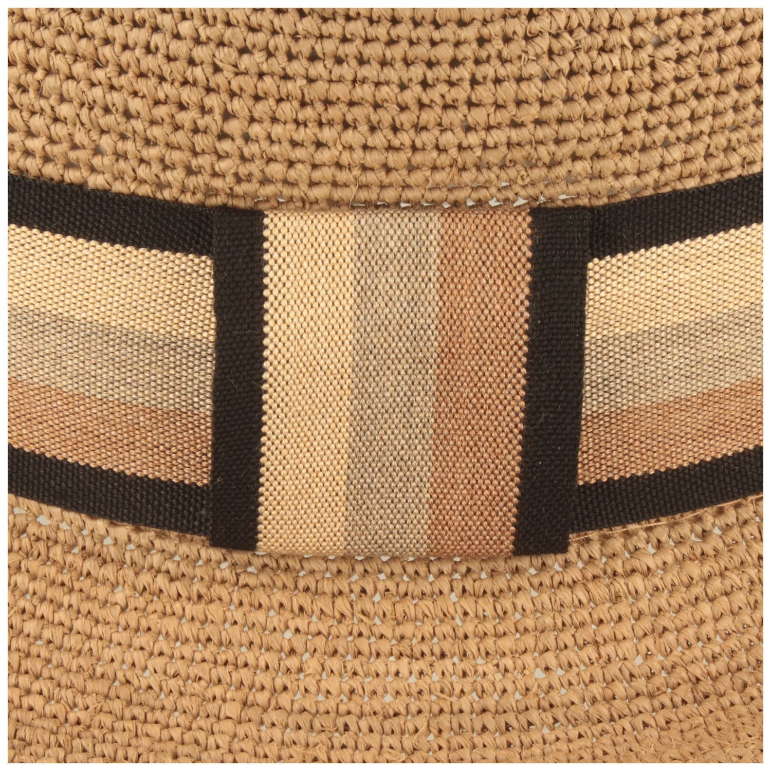Fiebig Strohhut Modischer Trilby aus feinem Raffia Stroh mit breitem Ripsband