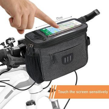leben Fahrradtasche 6L Fahrradkorb-Fronttasche, wasserdichte Fahrradkorbtasche (1-tlg., Abnehmbarer Schultergurt, mit Touchscreen), Die vordere Fahrradtasche funktioniert mit allen Telefonen