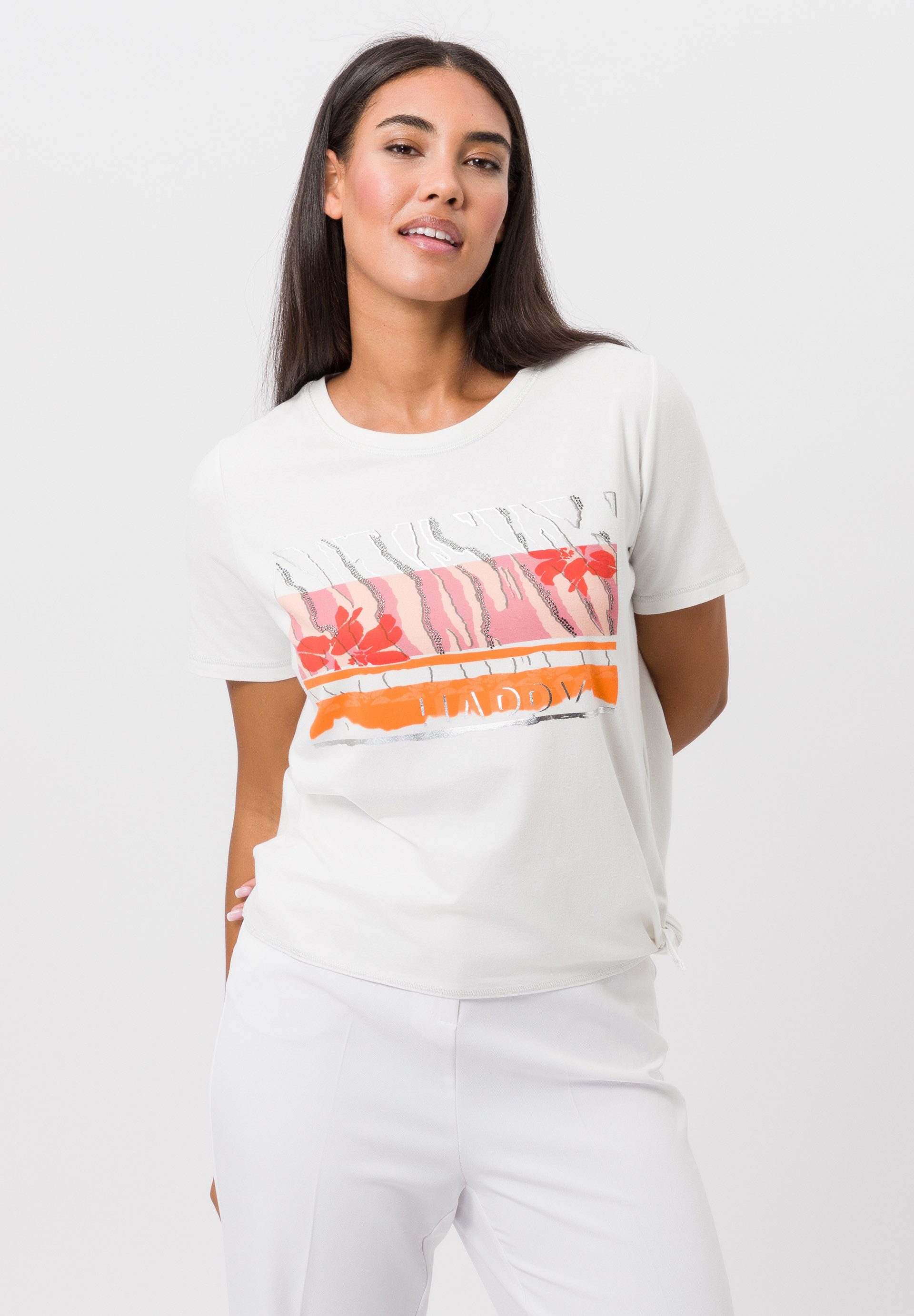 Kurzarmshirt mit raffiniertem Shirtsaum