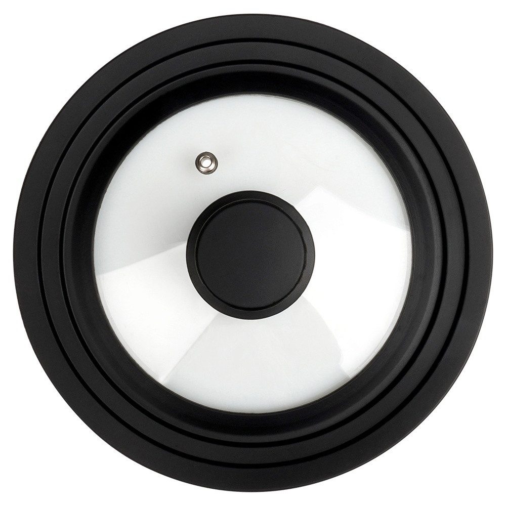 Vilde Universaldeckel 16/18/20 cm 3-in-1 mit Silikonrand, Dampföffnung aus Glas, (1-tlg., 3-in-1), spülmaschinengeeignet, bruchsicher, platzsparend – Bild 3 von 5