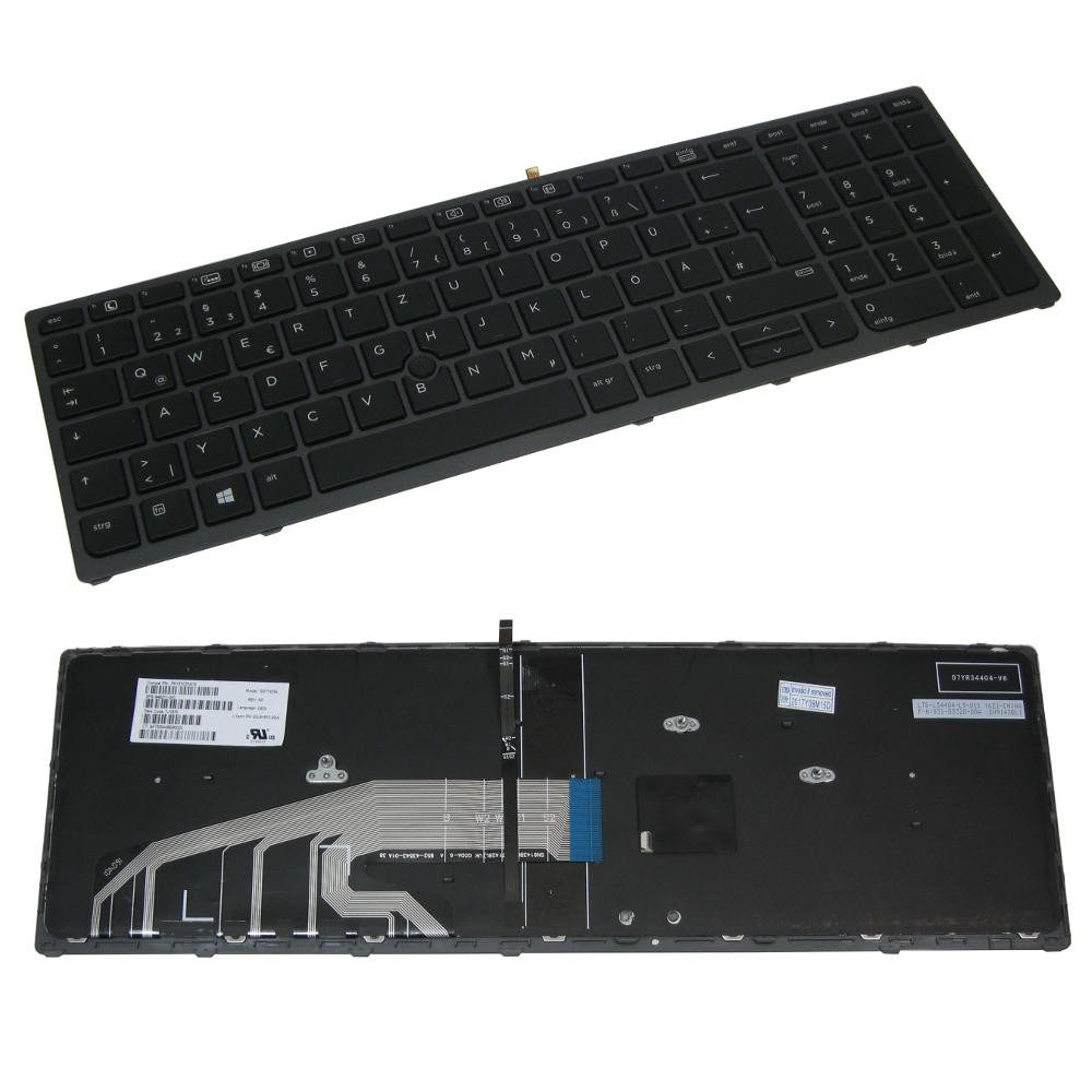 Trade-Shop Ersatzteil passend für HP ZBook 15 G3, 17 G3, 15 G4, 17 G4 Tastatur (Tasten: Deutsch, QWERTZ / mit Trackpoint / mit Hintergrundbeleuchtung)