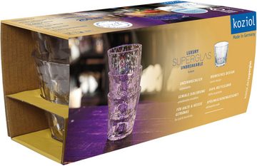 KOZIOL Glas Superglas CLUB No. 22, Kunststoff, spülmaschinengeeignet, melaminfrei, 250 ml, 2-teilig