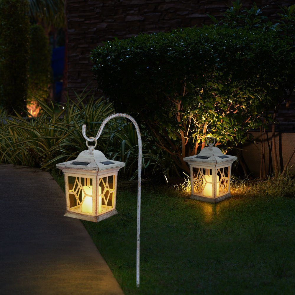 etc-shop LED Gartenleuchte, LED-Leuchtmittel Laterne verbaut, Solarleuchte Lampe Steckleuchte fest Außenlampe