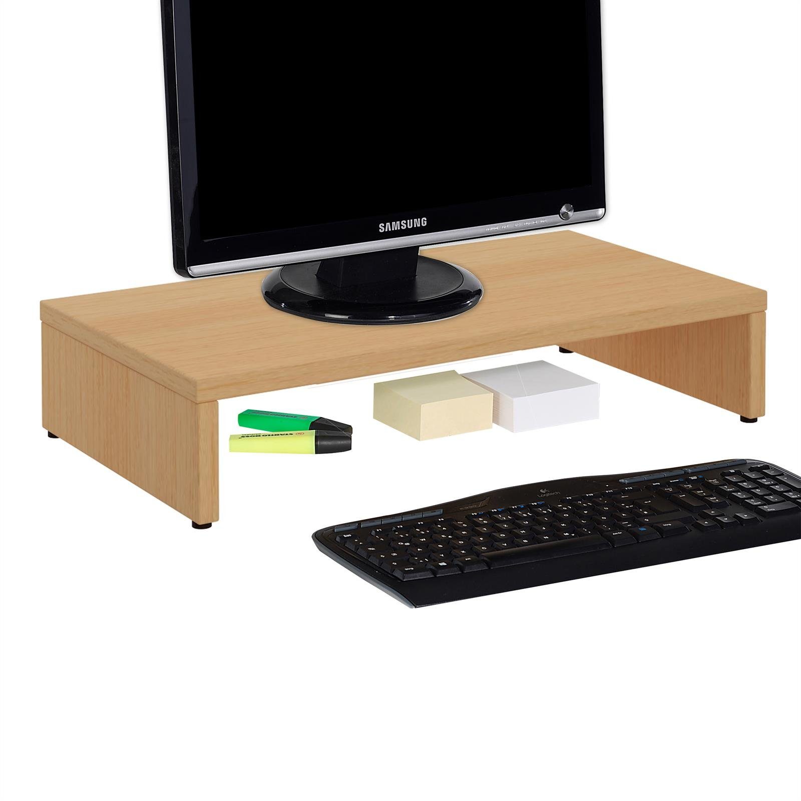 CARO-Möbel Monitorständer MONITOR, (Bildschrimerhöhung 50cm breit, Schreibtischaufsatz buchefarben) – Bild 2 von 2